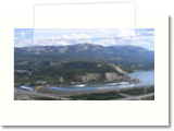 Dam on the Yukon River which forms Schwatka Lake (view out the starboard window while on short final).