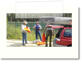 Loading up after our river adventure...